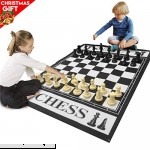 EasyGo Giant 3' X 4' Mat Chess Game – Indoor Outdoor Family Game – Lawn Game –Piece Range from 3-6 Tall  B079P7Z8X4